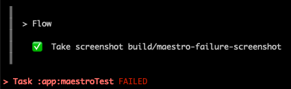 Screenshot created when a test fails