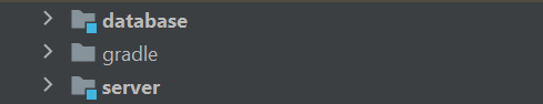 Database and server Gradle sub projects