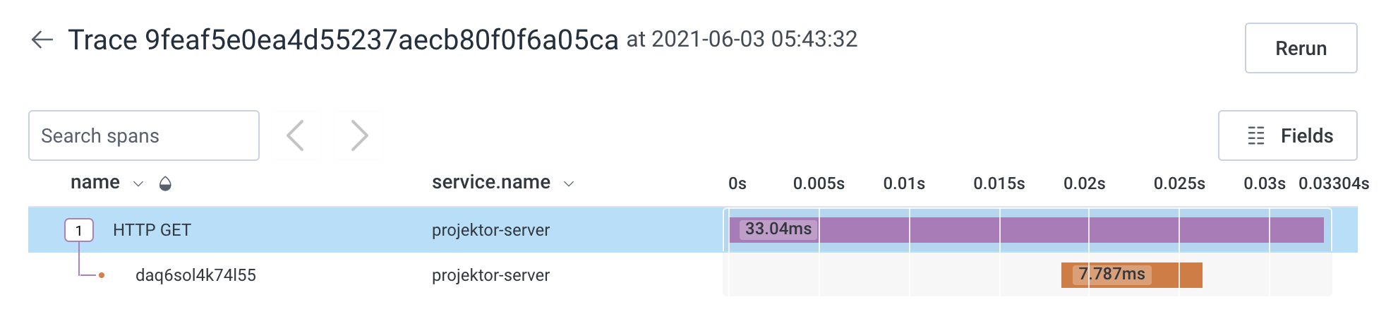 Honeycomb default trace